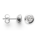 925/- Ohrstecker Poliert, Weißer Topas 1,20ct