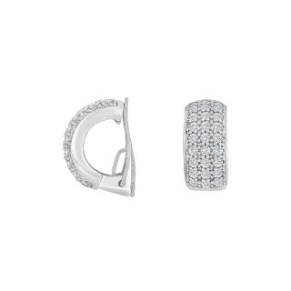 Rhod. Silber system-Clips m/cz Kate 15x8mm