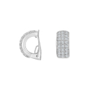 Rhod. Silber system-Clips m/cz Kate 15x8mm