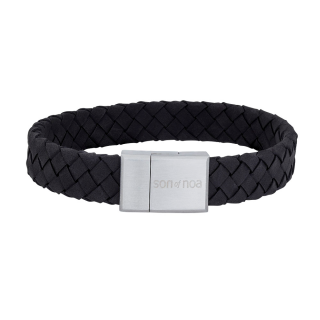 SON Armband schwarzes Kalbsleder 23cm 12mm 23