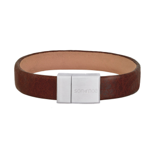 SON Armband braunes Kalbsleder 23cm 12mm 23