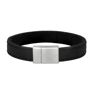 SON Armband schwarzes Kalbsleder 19cm 12mm 19