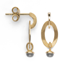 750/- Ohrstecker matt., Mondstein 0,46ct