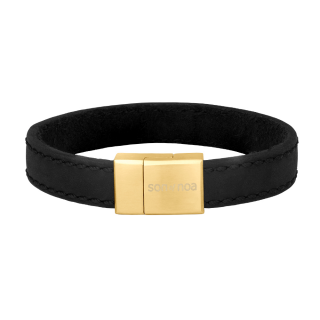 SON Armband schwarzes Kalbsleder 19cm 12mm 19