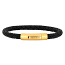 SON Armband schwarzes Kalbsleder 21cm IPG 21