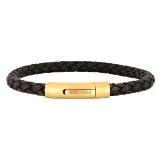 SON Armband dkbraunes Kalbsleder 23cm IPG 23