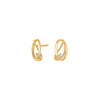 14kt. Gold Ohrring 0,04ct. W/SI