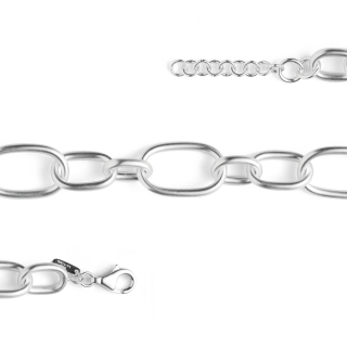 925/- Armband matt., 19cm + 3cm