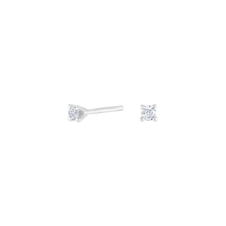 HEART 14kt. Weissgoldohrringe m/dia 0.10ct W/SI