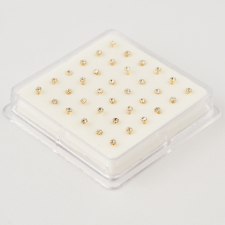 Nasen piercing Silber 2mm crystal 36 stk