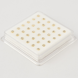 Nasen piercing verg. silber 2,5mm crystal 36 stk