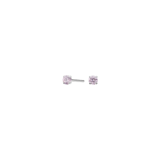 Titanium Ohrstecker 3mm rosa cz