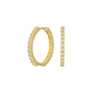 14kt. goldcreolen m/cz 18mm