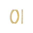 14kt. goldcreolen m/cz 18mm