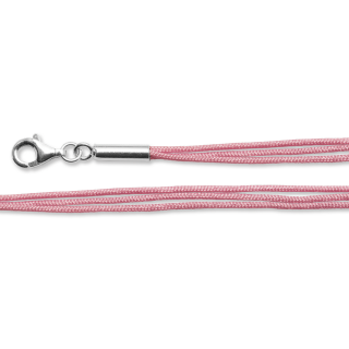 Baumwollband rosa-pink  925/- Karabiner 45cm