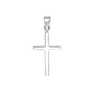 Rhodiniertes Silber kreuz 15mm