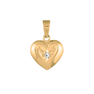 14kt. Goldherz m/cz 11mm