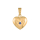 14kt. Goldherz m/synt. Saphir 11mm