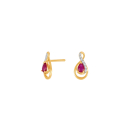 14Kt. Gold Ohringe m. Rubin und 0,32ct W/SI
