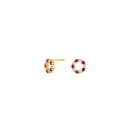 14Kt. Gold Ohringe m. Rubin und 0,7ct W/SI