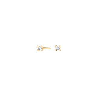 Vergoldete Silber Ohrringe 4 Krappen m. 2,5mm CZ.