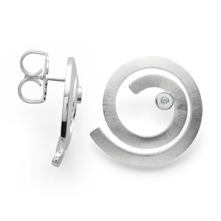 925/- Ohrstecker matt./Poliert, dia. 0,02ct W-SI