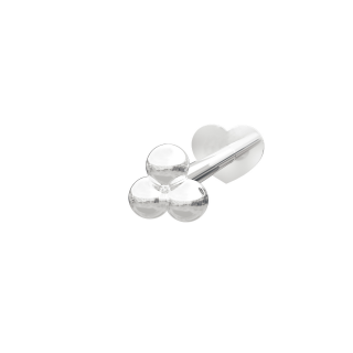 Rhd. Sil.  Labret-piercing 3*2mm Kugeln PIERCE52
