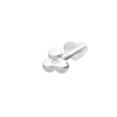 Rhd. Sil.  Labret-piercing 3*2mm Kugeln PIERCE52