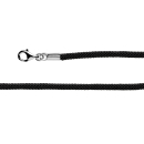 Baumwollband schwarz 925/- Karabin 43+5cm