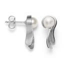 925/- Ohrstecker, rho. Sand/Poliert, Perle 2,16