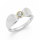 925/- Ring, Teil vg., rho. matt./Pol. Blau Topas
