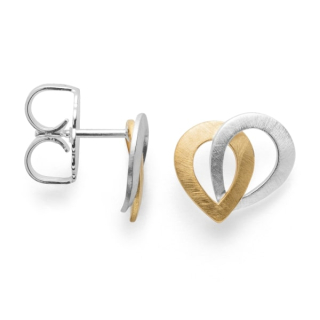 925/- Ohrstecker, teilvergoldet, rhodiniert