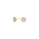 8kt. goldohrringe runde Rosette m/cz