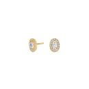 8kt. goldohrringe Oval Rosette m/cz