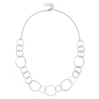925/- Collier matt./Poliert, Rundanker 56+3cm, 2mm