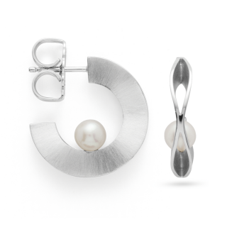 925/- creol, rho. matt., Zuchtperlen weiß 2,12ct
