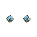 Aquamarin, 3 mm vergoldet