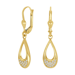 8kt. Gold Ohrringe m/cz