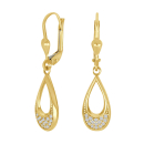 8kt. Gold Ohrringe m/cz