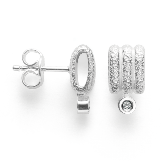925/- Ohrstecker matt./Gebüstet,  Topas 0,024ct