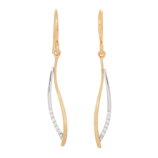 8kt. Bicolor Gold Ohrhanger m. cz.
