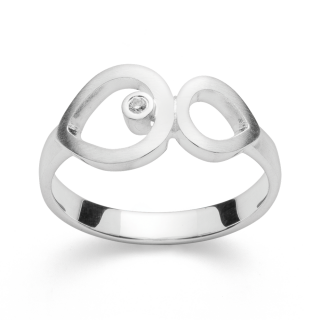 925/- Ring matt., Brillant 0,02ct W-SI
