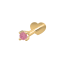 14k. Labret-piercing pink topaz PIERCE52