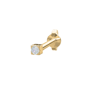 14kt. Goldohrring m/1 Dia. 0,004ct 1,5mm PIERCE52