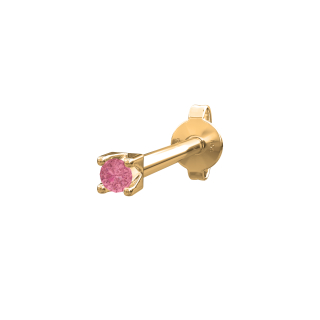 14kt. Goldohrring pink topaz PIERCE52 1 Stck.