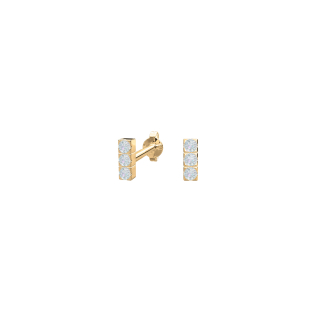 14kt. Goldohrringe m/3 dia 0,012ct 4,4mm