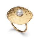 750/- Ring matt./Gebüstet, Zuchtperle 1,92ct