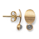 750/- Ohrstecker matt./Gebüstet, Mondstein 0,30ct