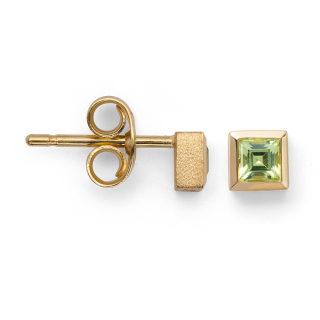 750/- Ohrstecker matt./Poliert, Peridot 0,30ct