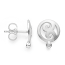 925/- Ohrstecker Sand Matt, Brillanten 0,02ct W-SI